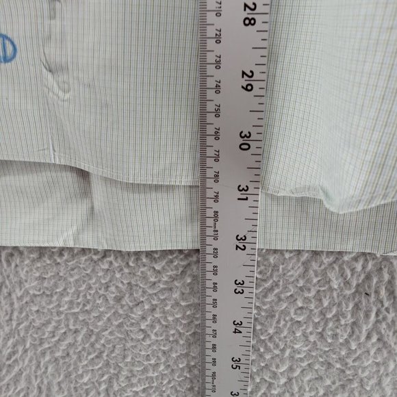 David Donahue Shirt Mens 17 White Grid Micro Check Button‎ Up Office Workwear - Picture 5 of 8